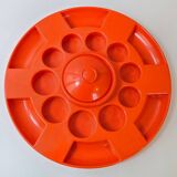 Grand plateau vintage 1970 moulded plastic orange creations bismuth paris 7