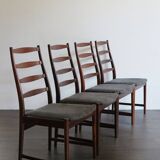 Set of Danish Dark Wood Dining Chairs by Arne Vodder, 1960s