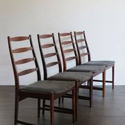 Set of Danish Dark Wood Dining Chairs by Arne Vodder, 1960s