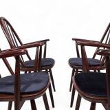 Set of 4 Windsor chairs, mahogany, 1960