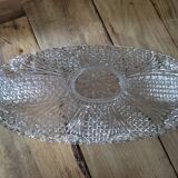 Fruit bowl display faceted star dish chiseled molded crystal