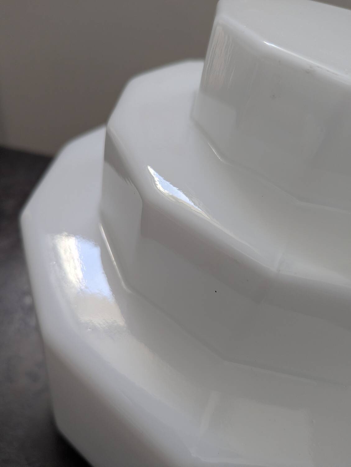 Vintage Skyscraper ceiling light, opaline glass table lamp, Bauhaus.