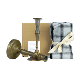 2 candle holders and 2 tea towels — All fire all flame #75