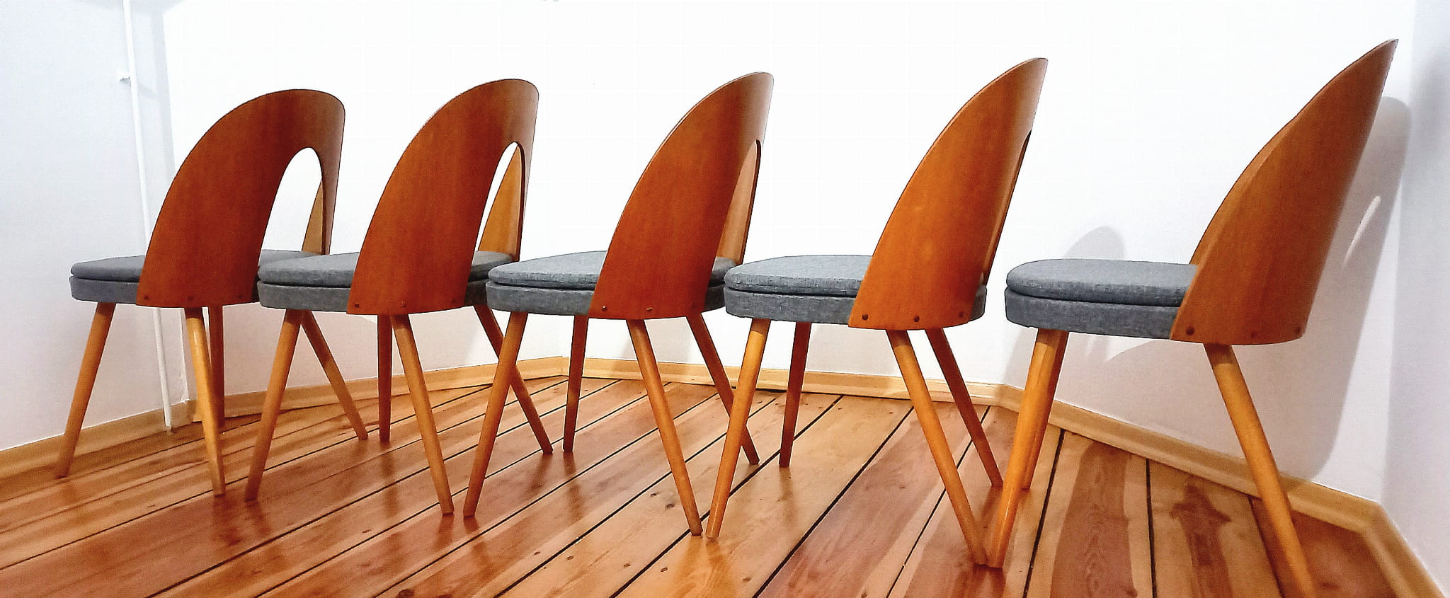 Set of five chairs, design. A. Suman, Tatra Nabytok, Czechoslovakia, 60s