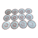 Set of 12 flat plates Seltmann Weiden Bavaria Theresia red