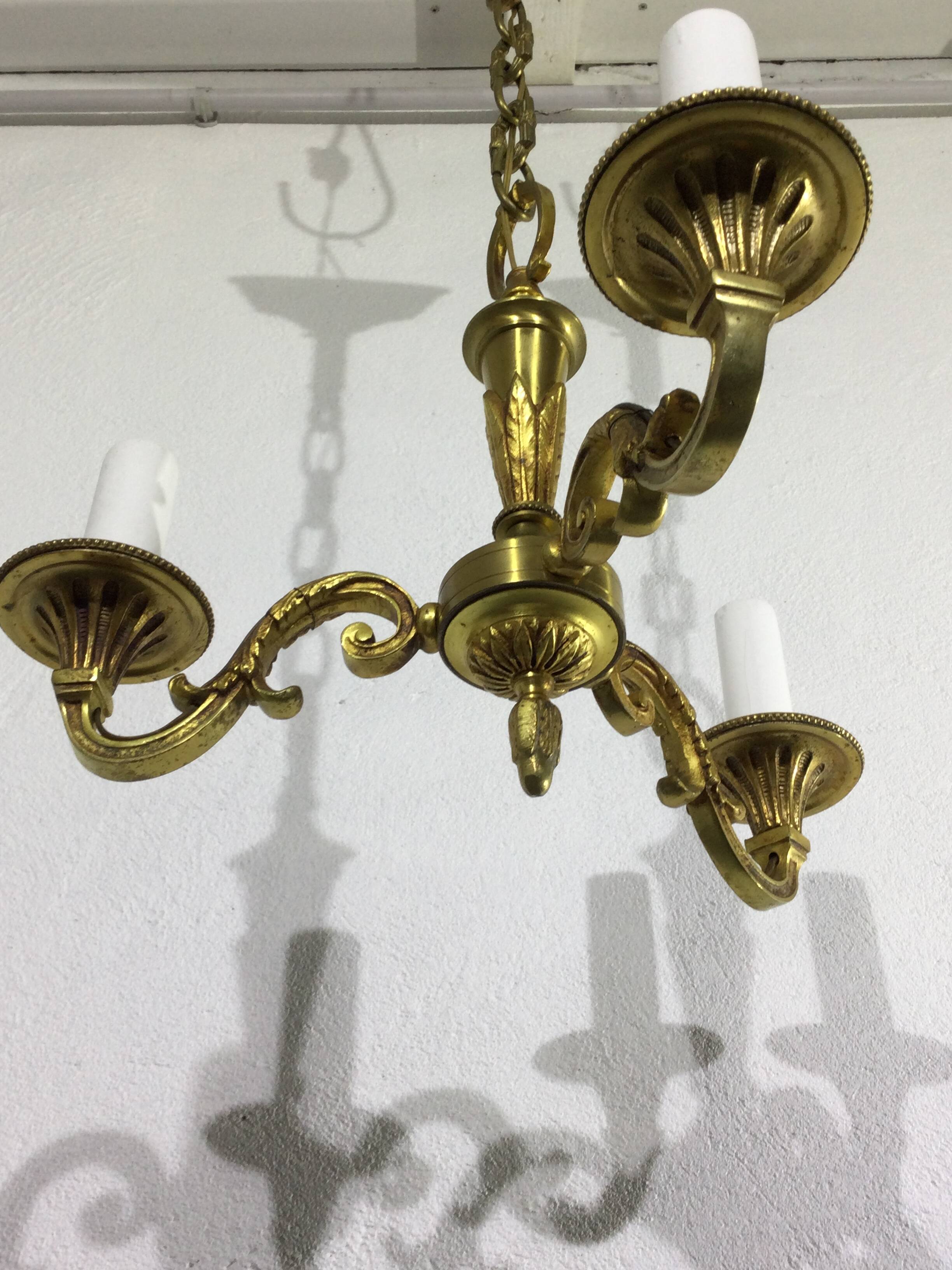 Lustre 3 lumières en bronze