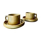 Coffee service of two cups and sub-cups - Brenne sandstone