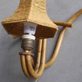 Bohemian French Bamboo Wall Lamp, 1950s