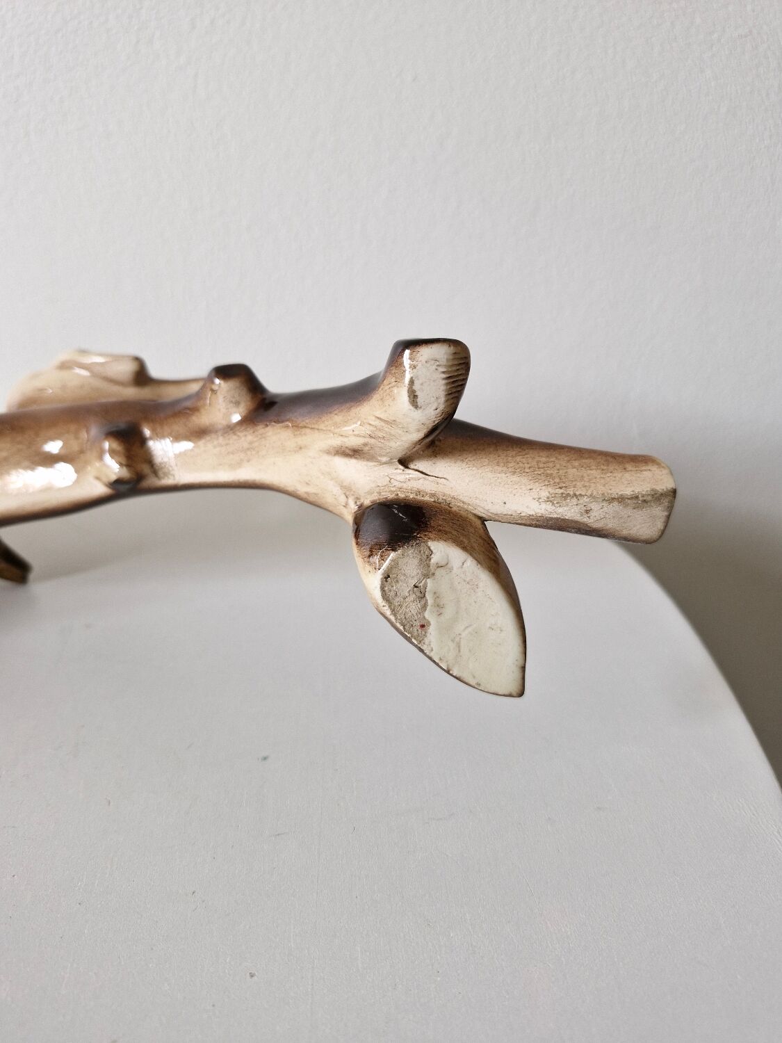 Faïence Art Déco oiseaux sur une branche 18x48 cm