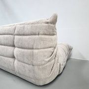 Togo sofa in beige corduroy attributed to Michel Ducaroy for Ligne Roset