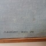 Abstract painting by Maurizio Bini (1940), signed and dated 1972