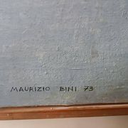 Abstract painting by Maurizio Bini (1940), signed and dated 1972