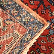Tapis persan traditionnel noué à la main tapis de salon en laine rouge 134x136cm