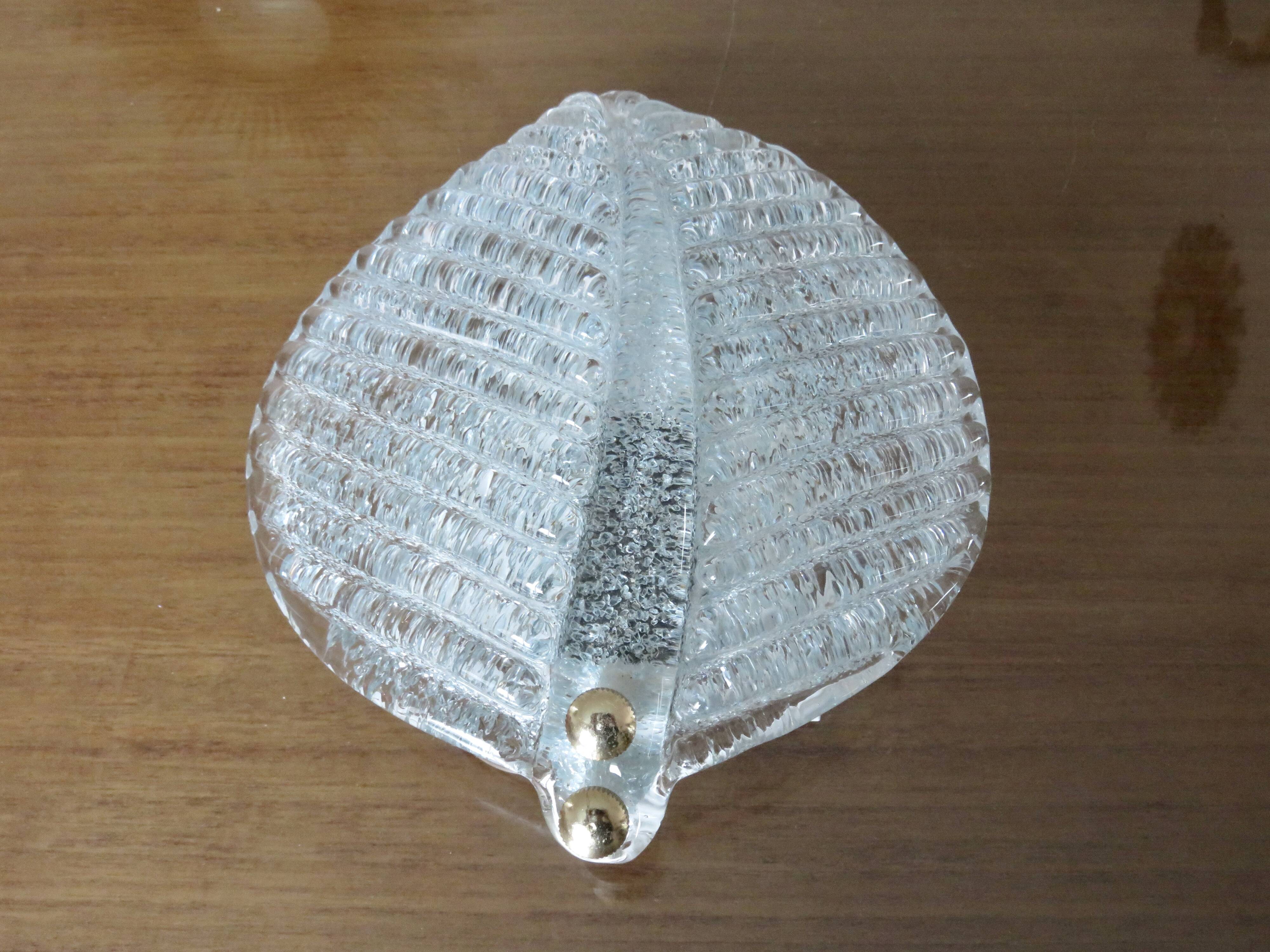 Barovier & Toso Murano glass leaf wall light