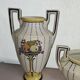 Planter with 2 art deco style slip vases