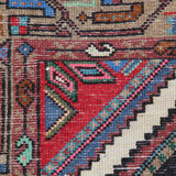 Long oriental handwoven geometric carpet vintage persian runner rug 78x278cm