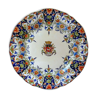 Desvres earthenware plate decorated in Rouen