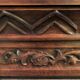 Art deco fireplace in carved solid teak and wrought iron, 1920