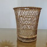 Rattan wastebasket, office, 1960 1970
