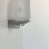 Pair of vintage wall lights, porcelain and sandblasted glass, France 1970