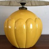 Vintage St Clément ceramic lamp with wool shade