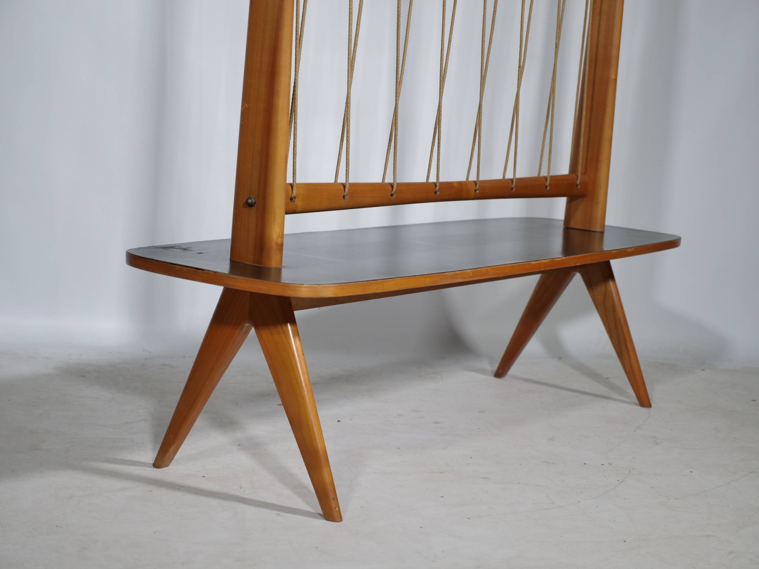 Flower Bench Cherry Wood  1960s Plant Stand