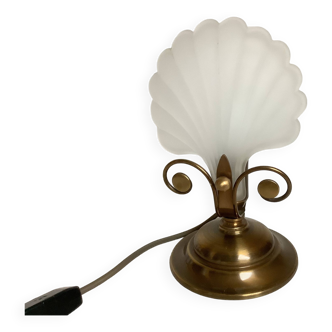 Lampe coquille saint Jacques bronze Deknudt