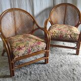 Rattan and cane chair - 1980s