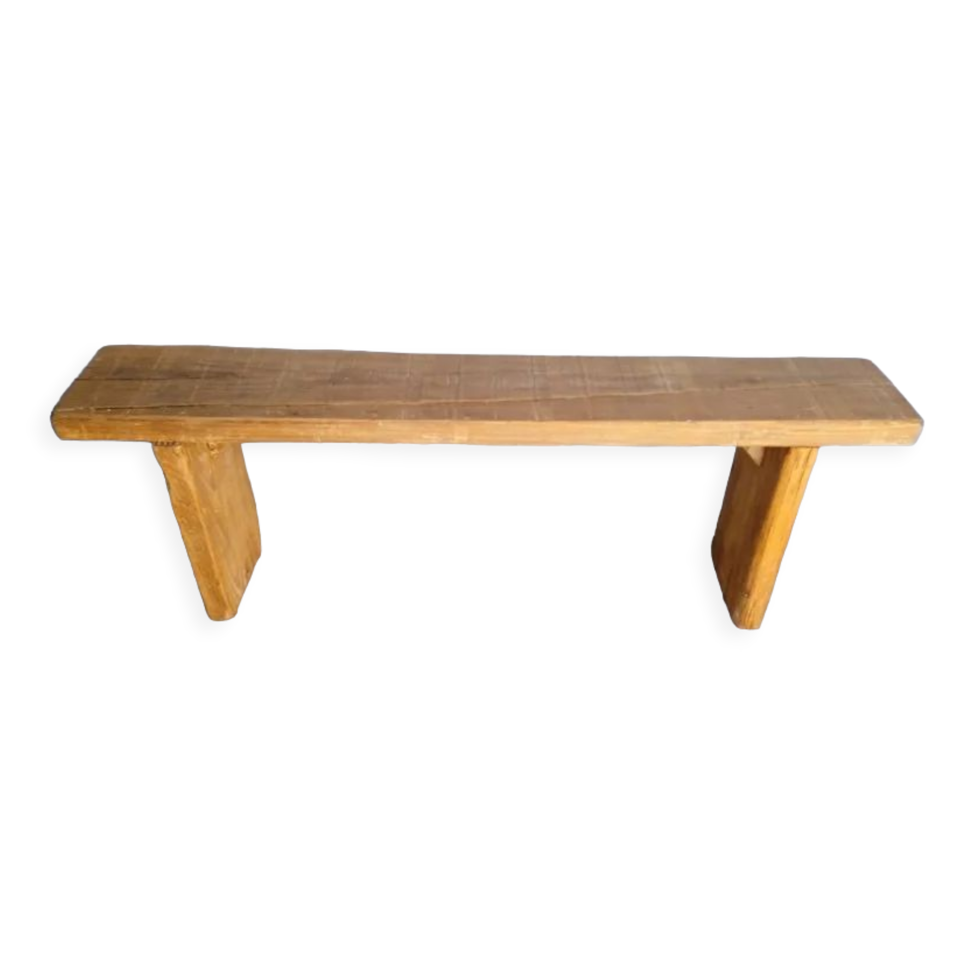 Solid wood bench patinated 140cm