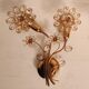 Set Hollywood Regency Wandlampe vergoldet Messing Swarovski-Kristalle Palwa