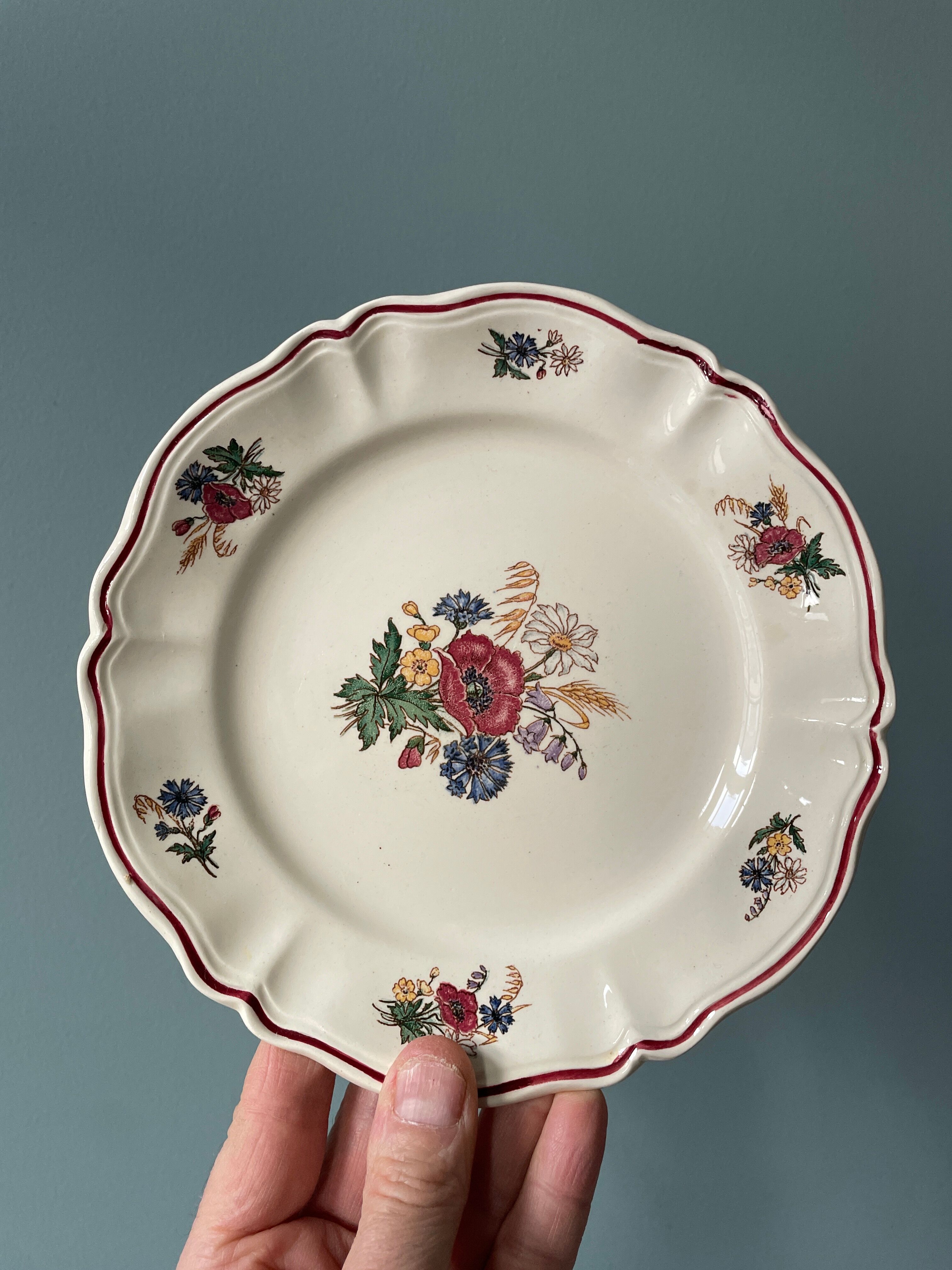Set of 12 dessert plates Agreste Digoin Sarreguemines