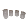 Set of 4 old jars with lids