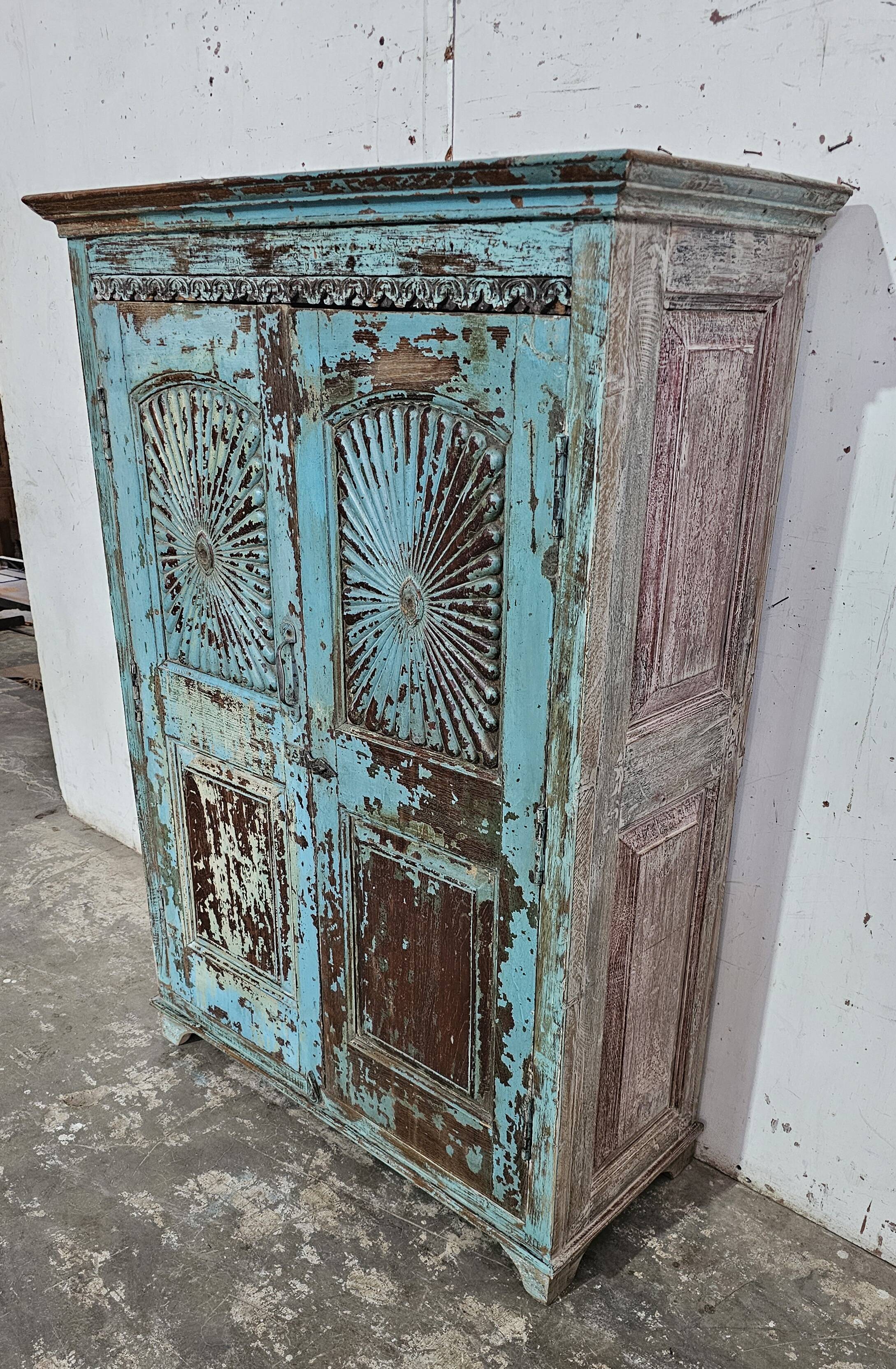 Antique Shekhawati cabinet in Burmese teak