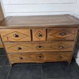 19th century solid oak chest of drawers