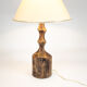 Brutalist vintage wooden tree trunk lamp modern 70's