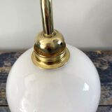 White opaline globe wall lamp
