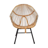 Chaise en rotin Rohe Noordwolde, années 1960
