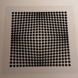 Vasarely silkscreen print - "Deep Kinetics" - 3D Illusion & Black and White