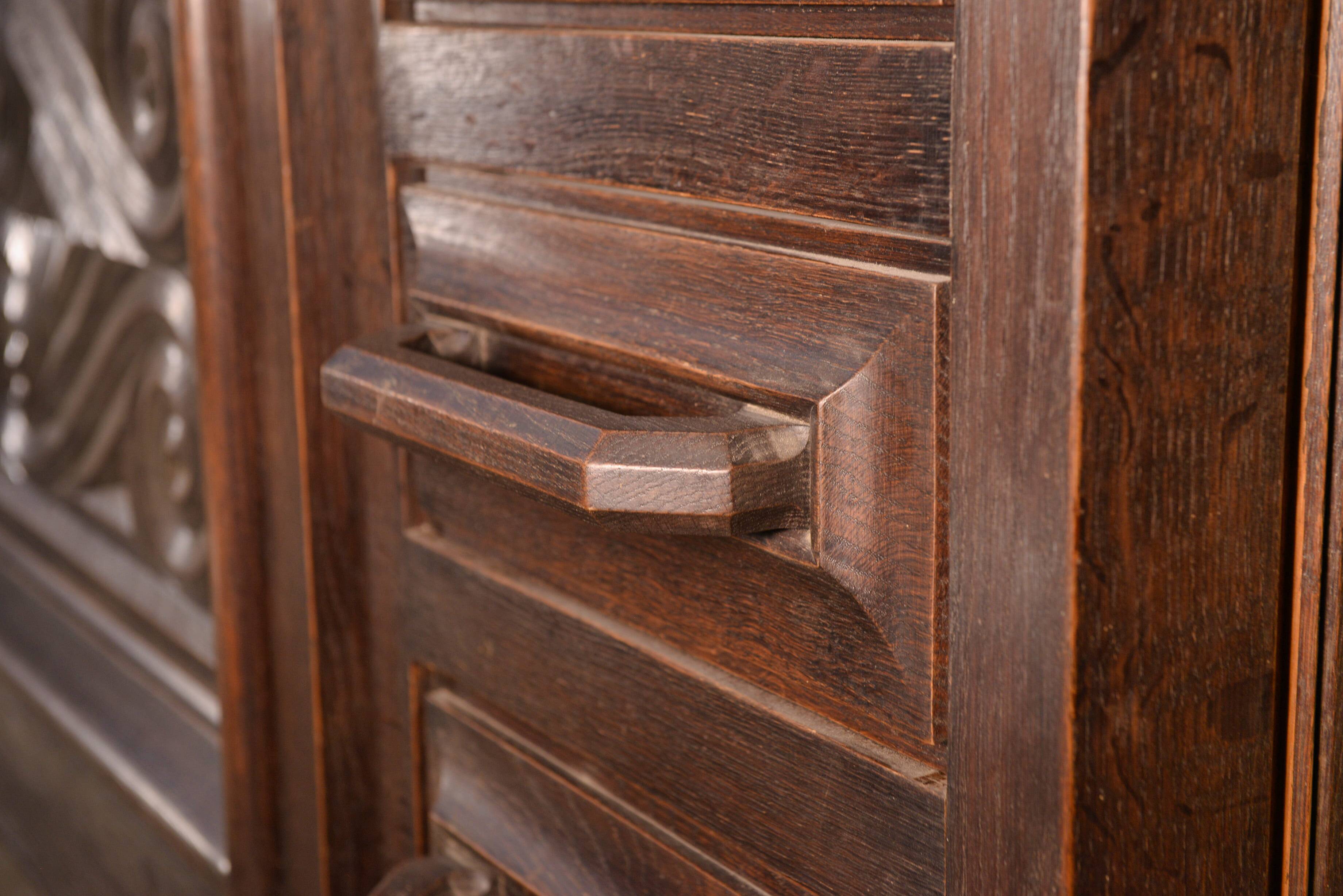 Large solid oak sideboard by André Le Picard 1950
