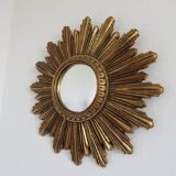 Golden sun mirror witch eye years 60 70 - 25x25cm