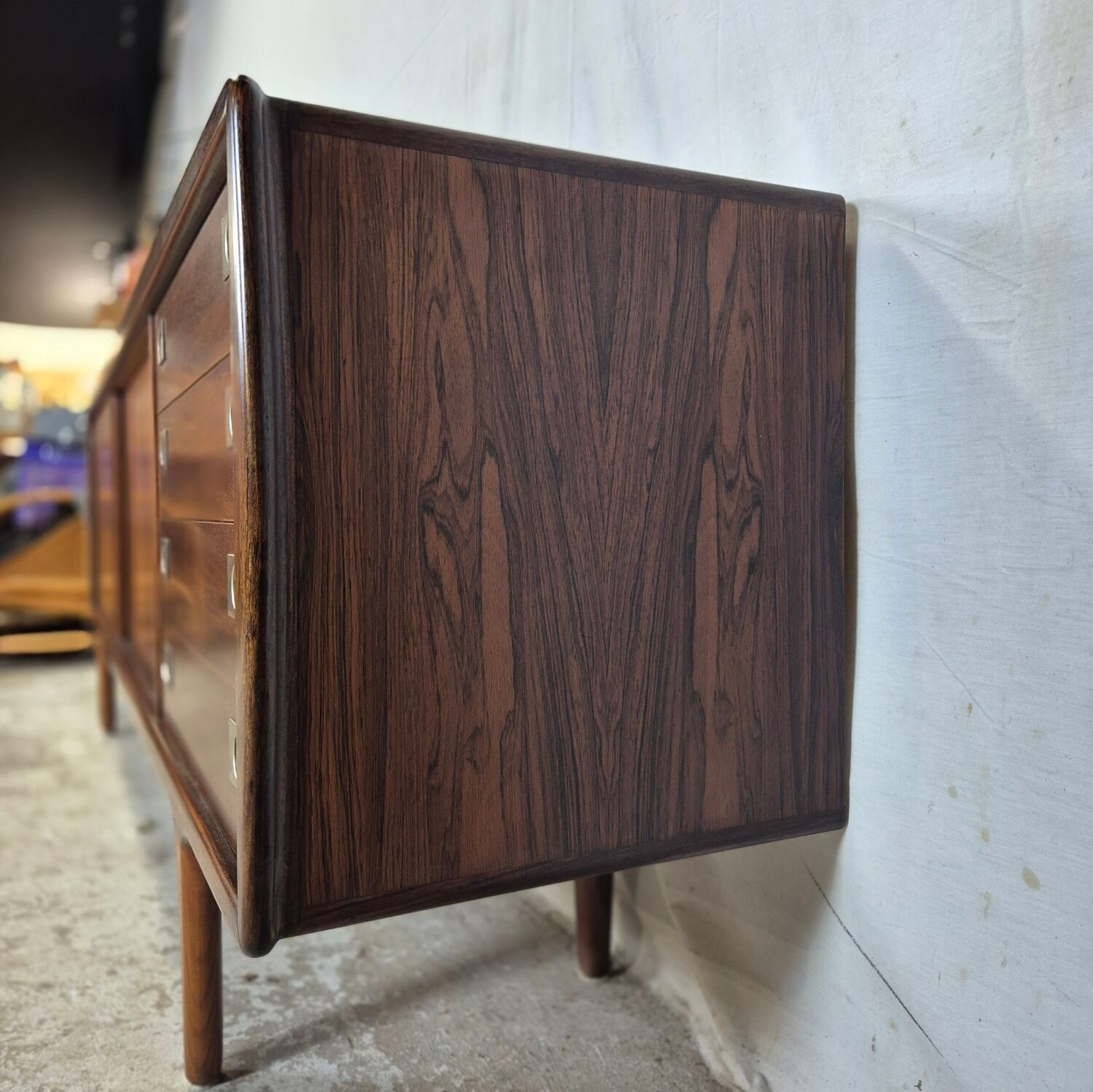 H.P. Hansen vintage rosewood Danish sideboard, TV cabinet 60s