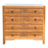 Art deco raw oak chest of drawers 1930