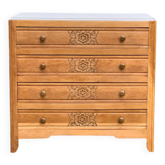 Art deco raw oak chest of drawers 1930