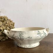iron earth fruit bowl, old vegetable dish with poppies, Choisy le Roi