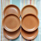 6 Sarreguemines stoneware dessert plates