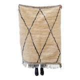 Berber wool carpet with black diamond 110x140cm