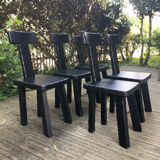 Set of chairs 1950 black woods