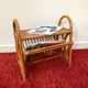 Magazine rack / Bamboo rattan side table from the 70s