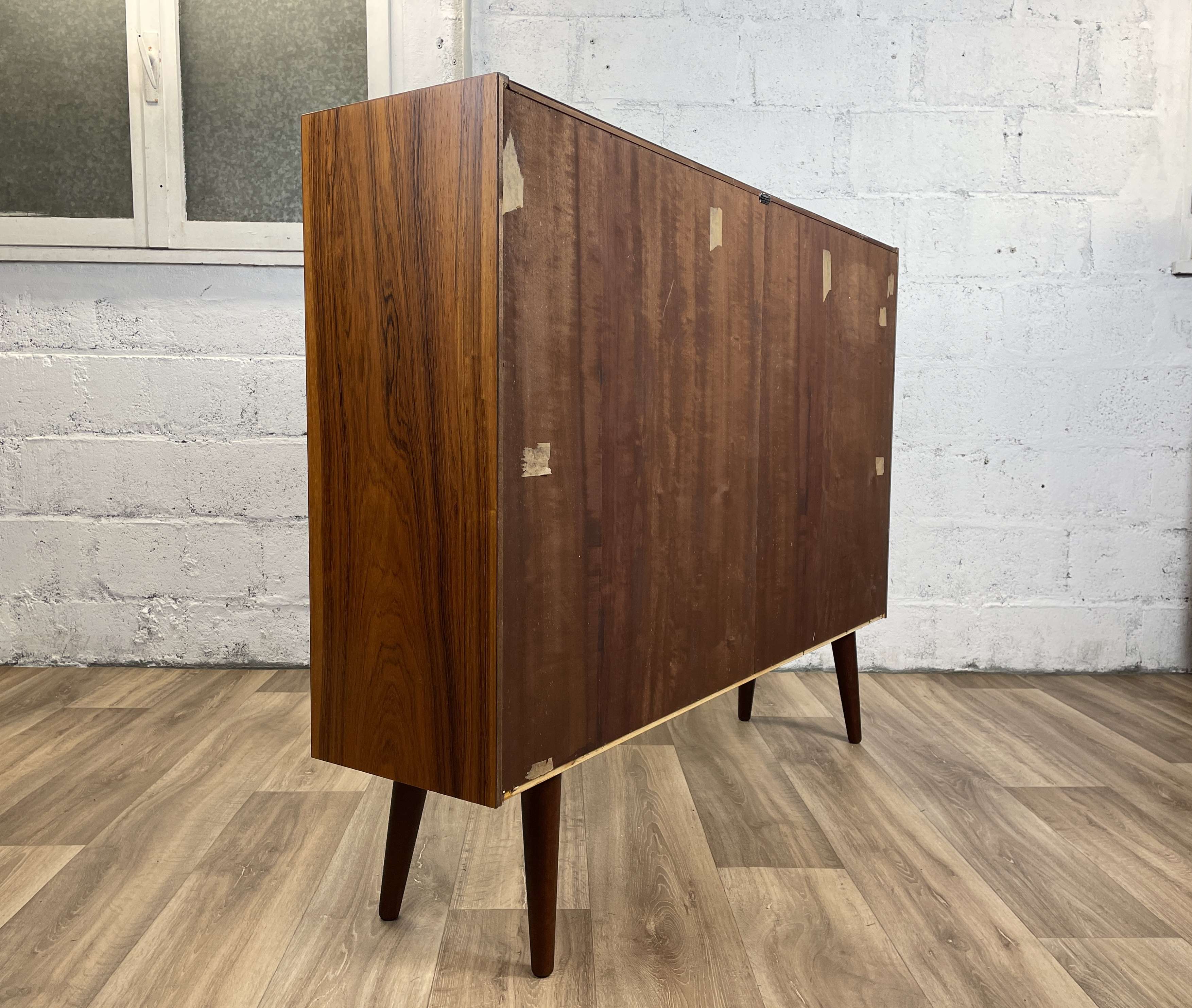 Vintage Scandinavian rosewood bookcase by Poul Hundevad, 60s