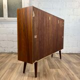 Vintage Scandinavian rosewood bookcase by Poul Hundevad, 60s